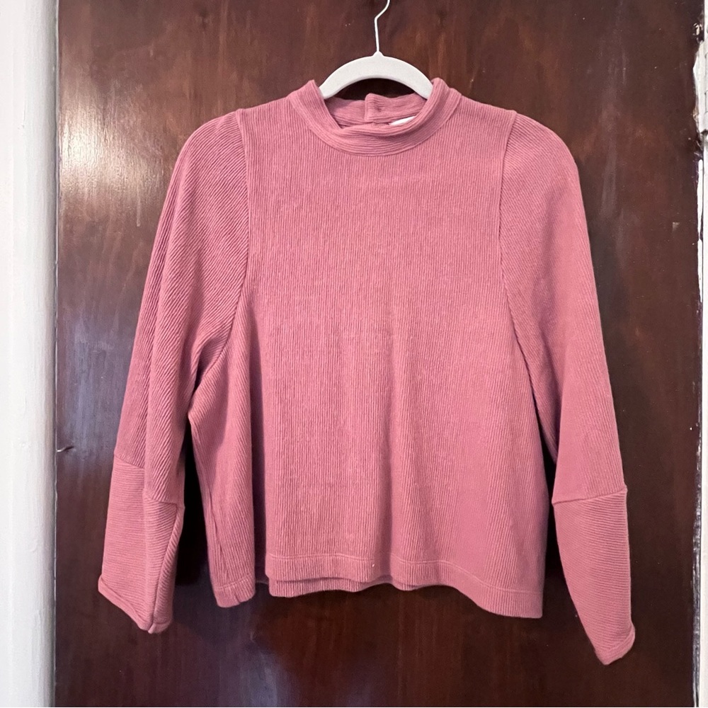 Madewell Texture & Thread Button-Back Mockneck Top - image 1